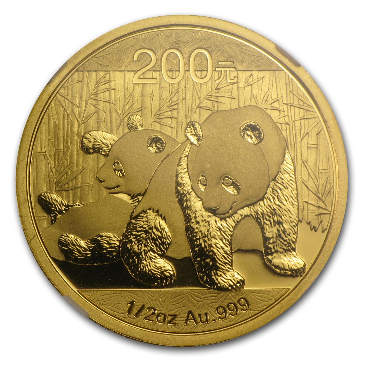 2010 China 1/2 oz Gold Panda MS-69 NGC