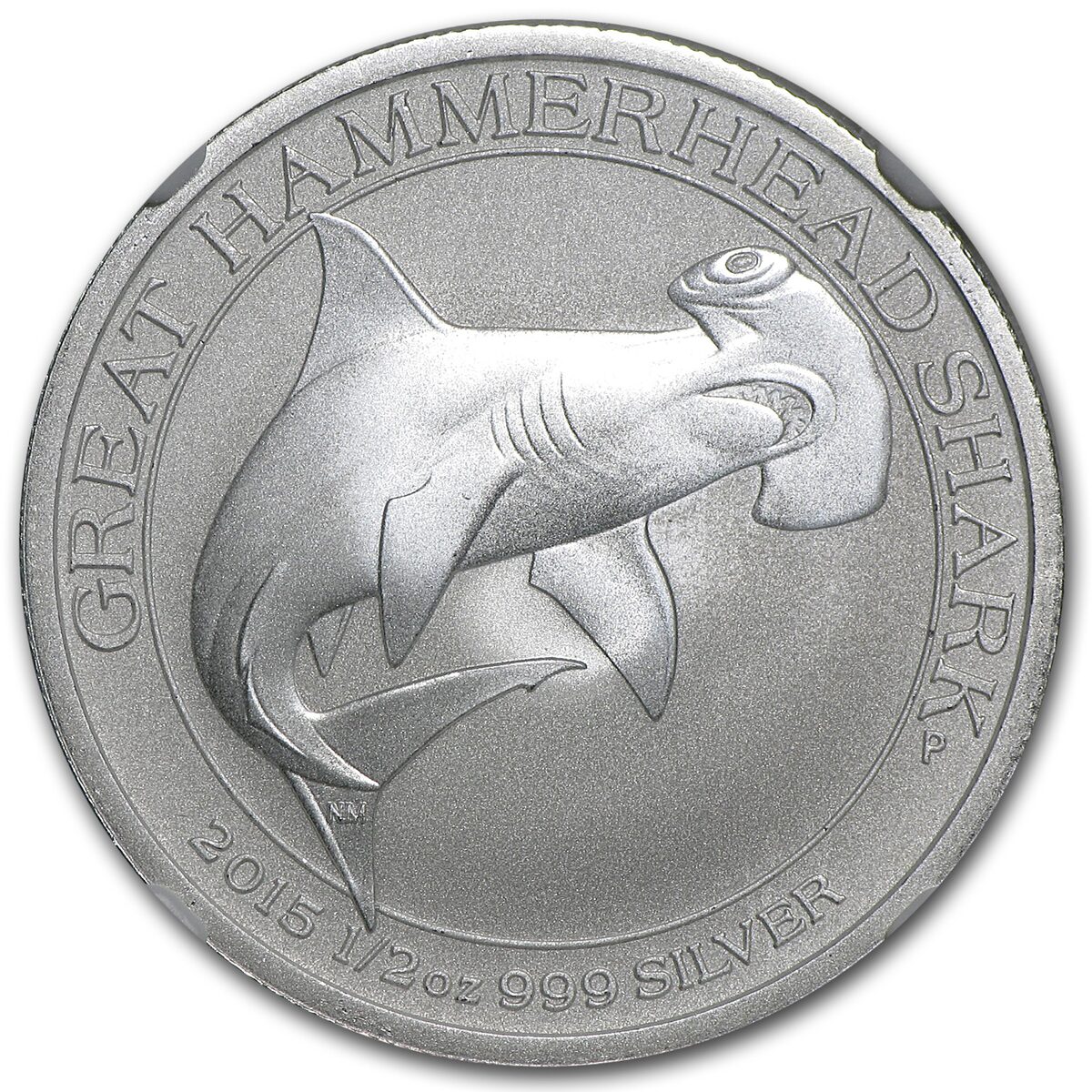 2015 AUS 1/2 oz Silver Great Hammerhead Shark MS-70 NGC (ER)