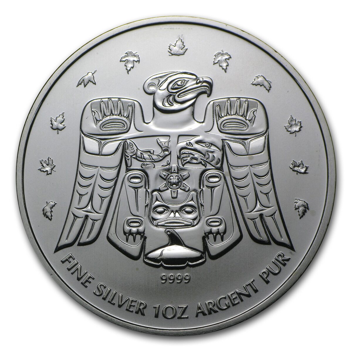 2009 Canada 1 oz Silver Olympic Thunderbird Totem BU (Abrasions)