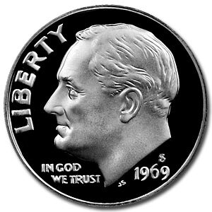 1969-S Roosevelt Dime Gem Proof