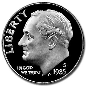 1985-S Roosevelt Dime Gem Proof