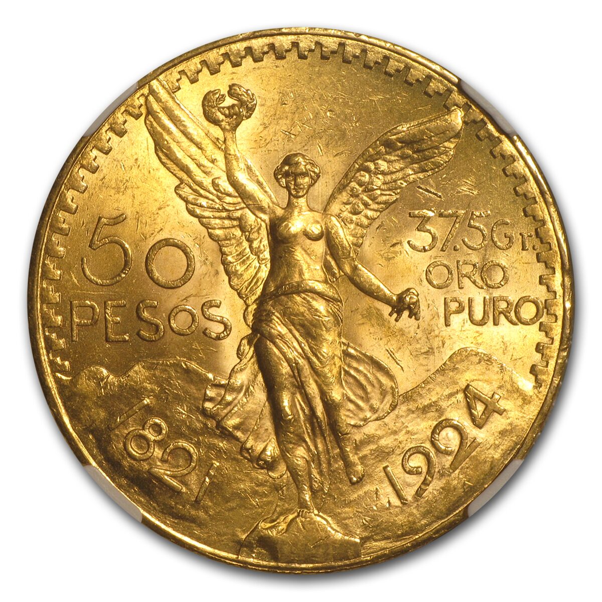 1924 Mexico Gold 50 Pesos MS-62 NGC