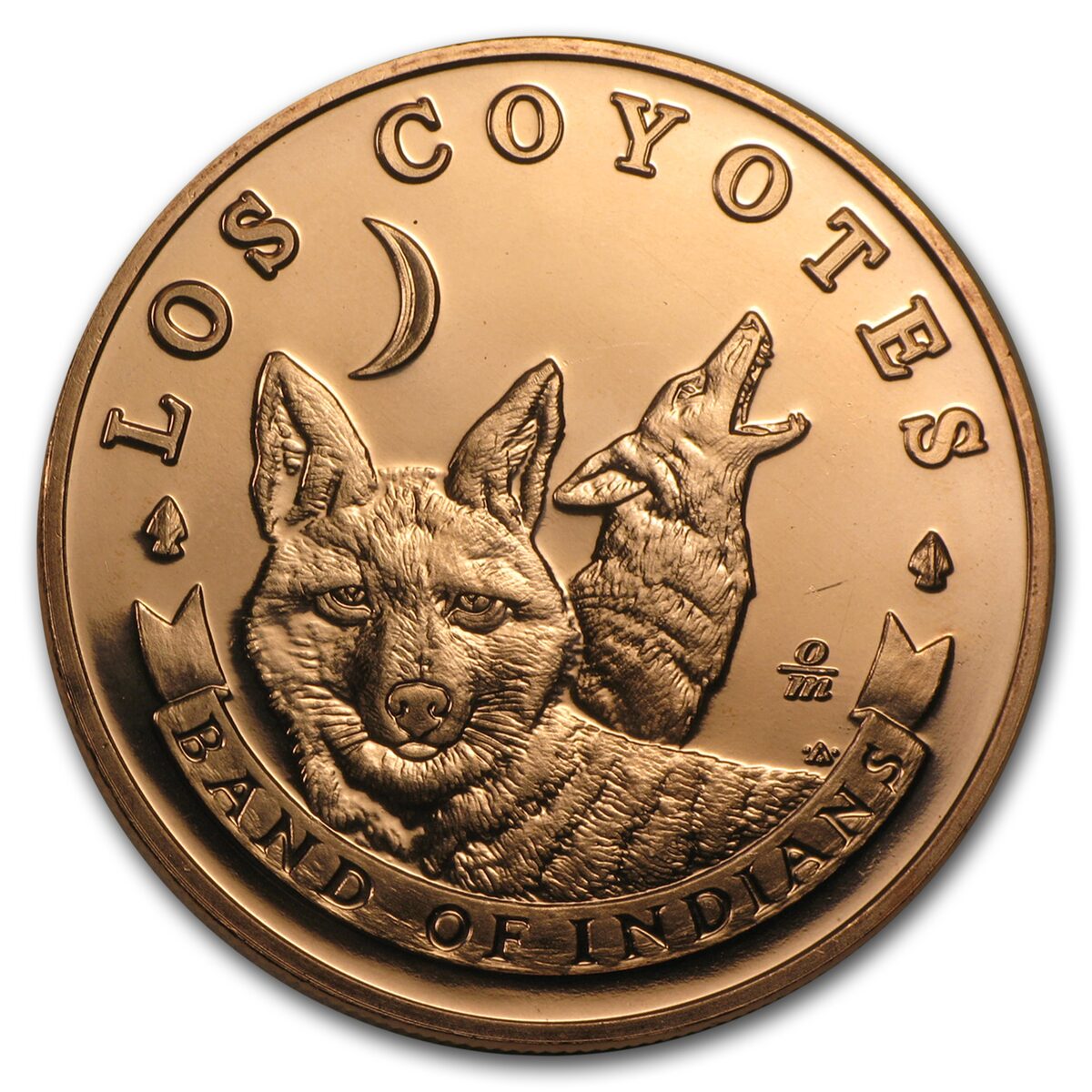 1 oz Copper Round - $5.00 Native American Los Coyotes