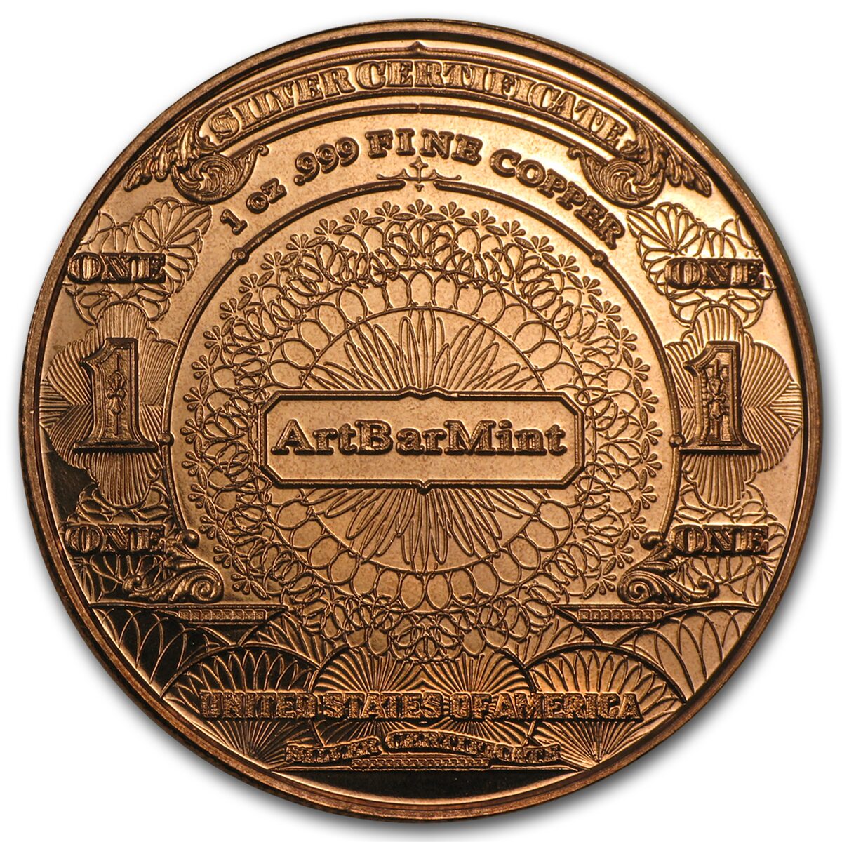 1 oz Copper Round - $1.00 Eagle Banknote Replica