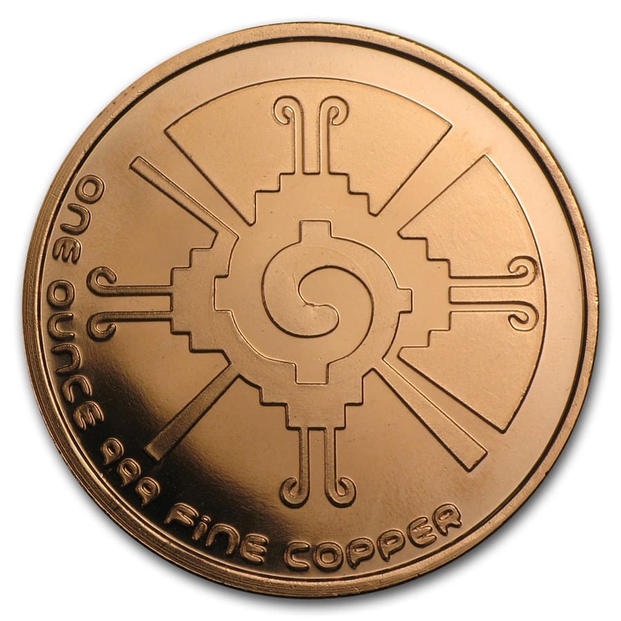 1 oz Copper Round - Mayan Calendar