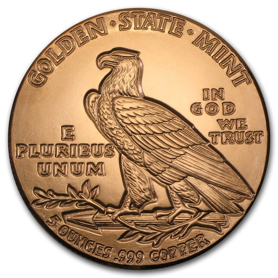 5 oz Copper Round - Incuse Indian
