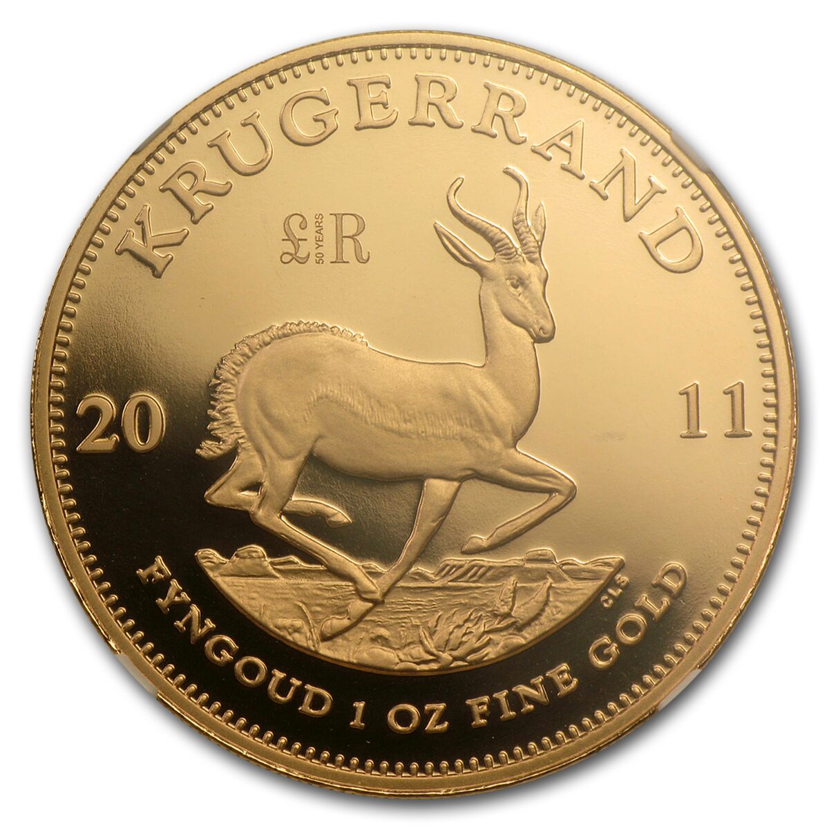 2011 South Africa 1 oz Gold Krugerrand PF-70 NGC (Decimalisation)