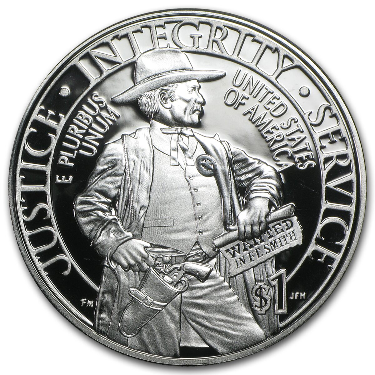2015-P U.S. Marshals Service $1 Silver Commem Proof (w/Box & COA)