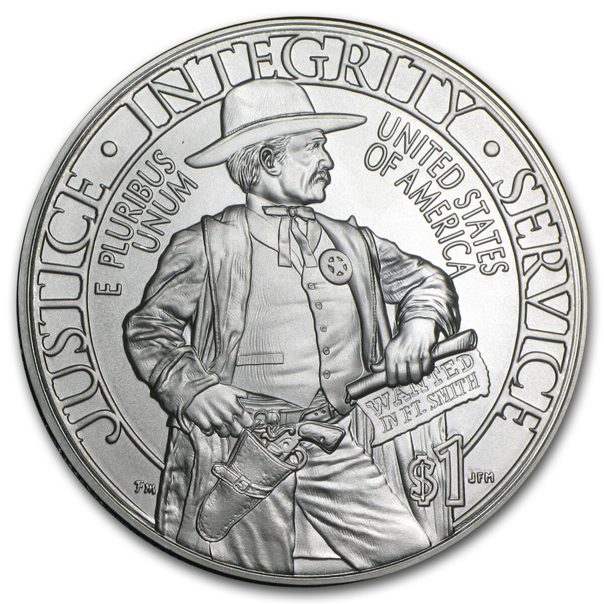 2015-P U.S. Marshals Service $1 Silver Commem BU (w/Box & COA)