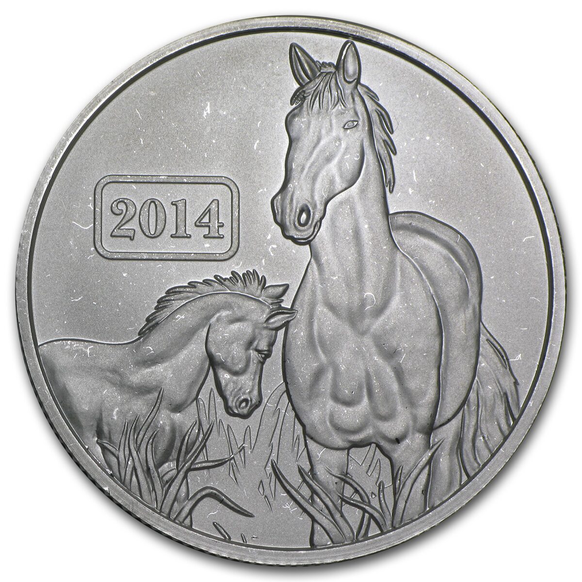 2014 Tokelau 1 oz Silver Lunar Series Yr of the Horse (Abrasions)