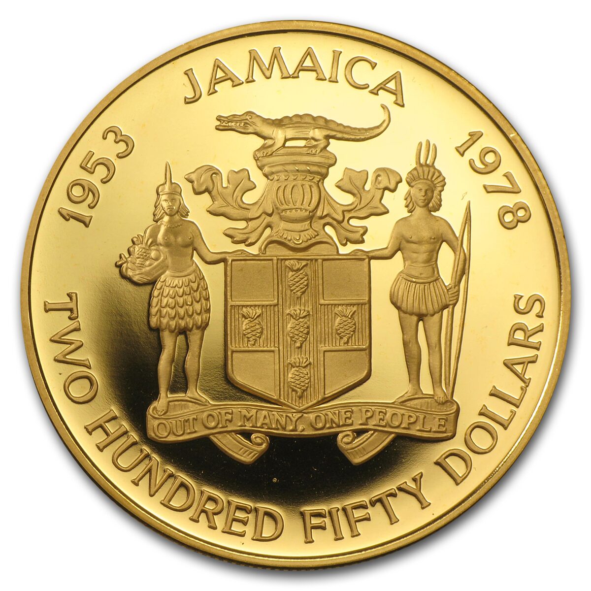 1978 Jamaica Proof Gold 250 Dollars Coronation (w/Case & COA)