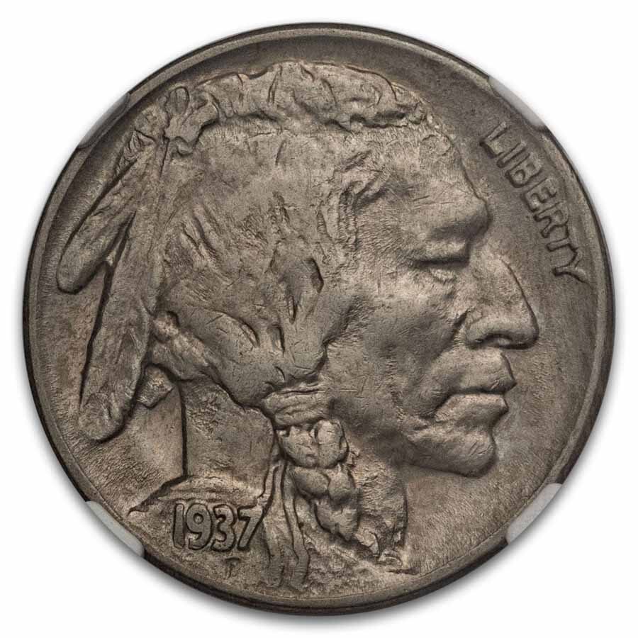 1937-D 3 Legged Buffalo Nickel AU-58 NGC
