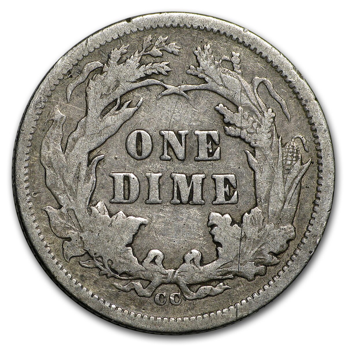 1877-CC Liberty Seated Dime VF