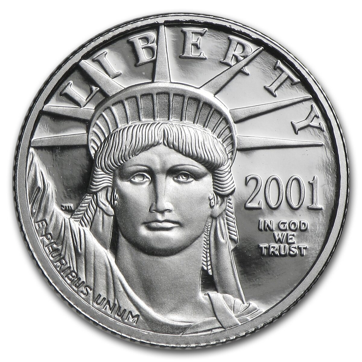 2001-W 1/10 oz Proof American Platinum Eagle (w/Box & COA)