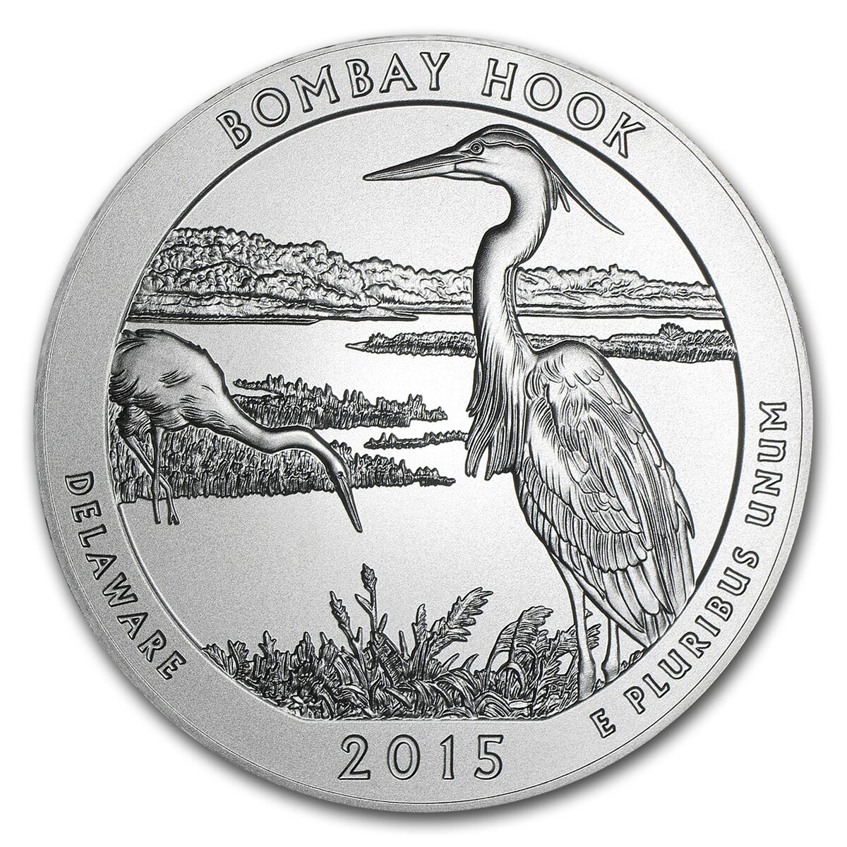 2015-P 5 oz Silver ATB Bombay Hook (w/Box & COA)