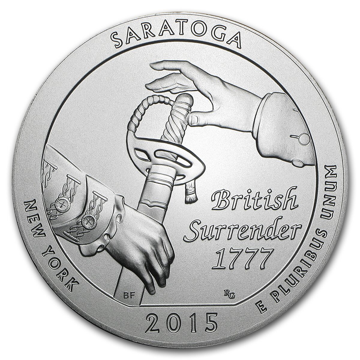 2015-P 5 oz Silver ATB Saratoga (w/Box & COA)