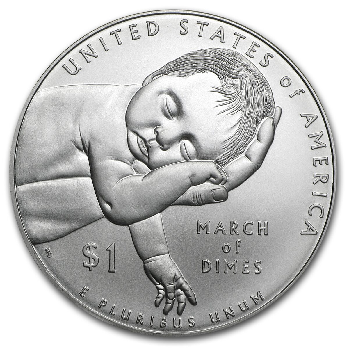 2015-P U.S. March of Dimes $1 Silver Commem BU (w/Box & COA)