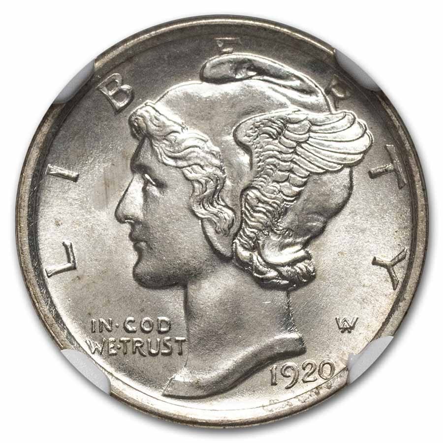 1920 Mercury Dime MS-65 FB NGC (FB)