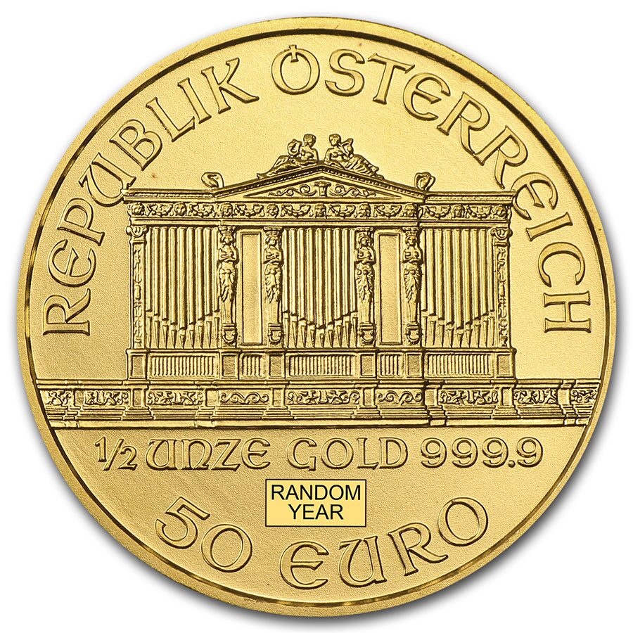 Austria 1/2 oz Gold Philharmonic BU (Random Year)