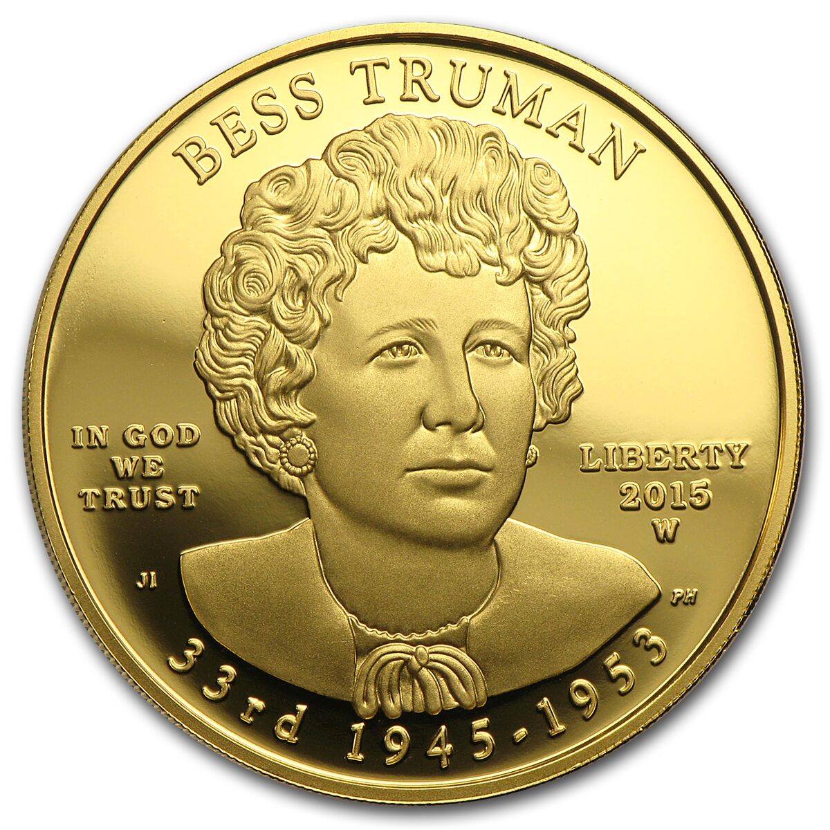 2015-W 1/2 oz Proof Gold Bess Truman (w/Box & COA)