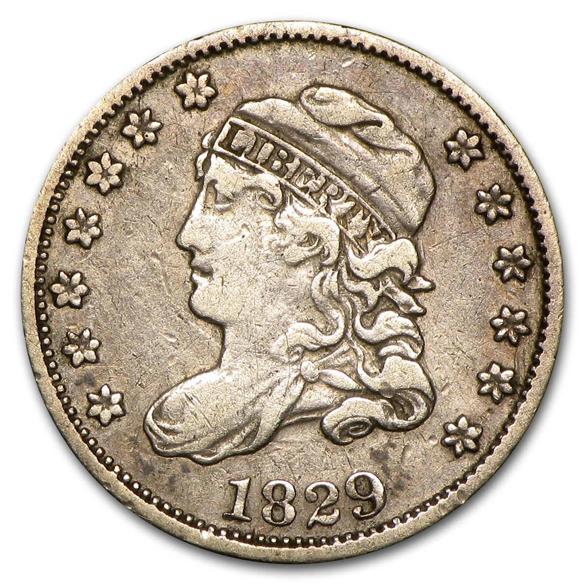 1829 Capped Bust Half Dime VF