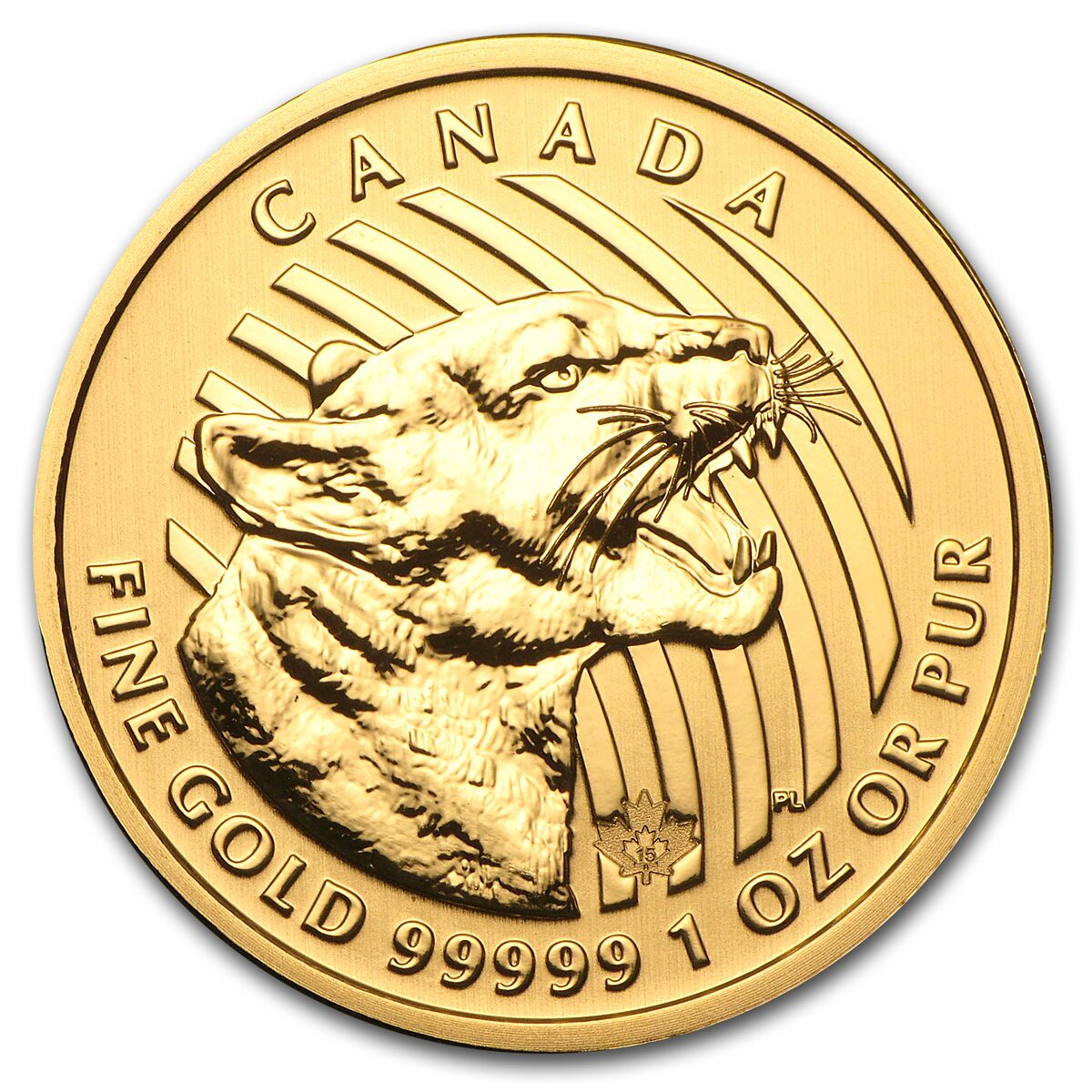 2015 Canada 1 oz Gold Growling Cougar .99999 BU (No Assay)