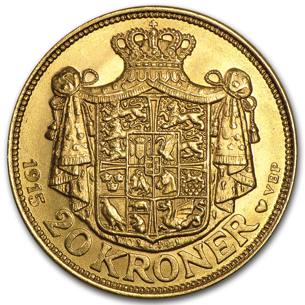 1913-1917 Denmark Gold 20 Kroner Christian X BU