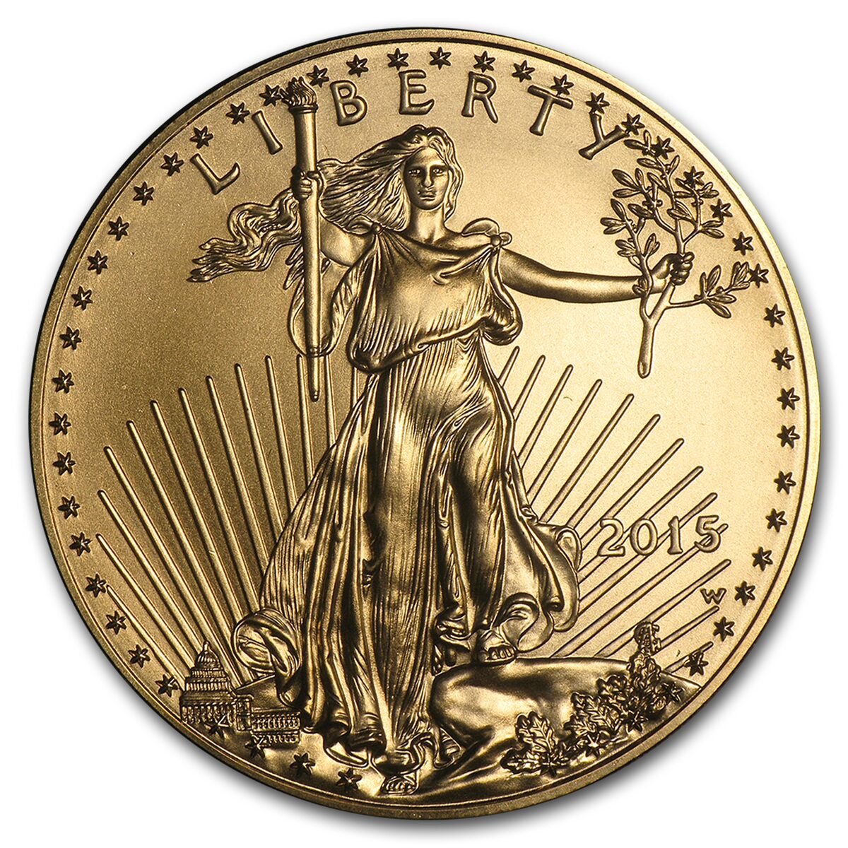 2015-W 1 oz Burnished Gold Eagle (w/Box & COA)