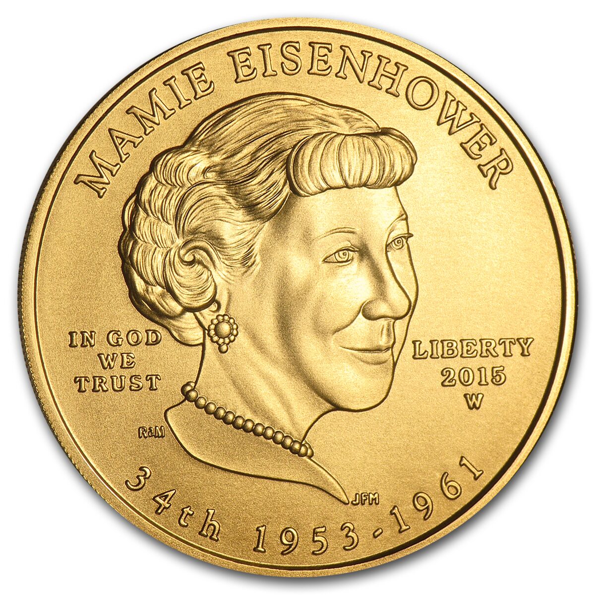 2015-W 1/2 oz Gold Mamie Eisenhower BU (w/Box & COA)