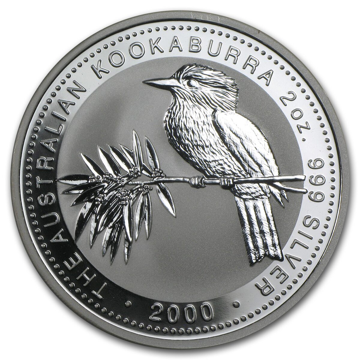 2000 Australia 2 oz Silver Kookaburra BU