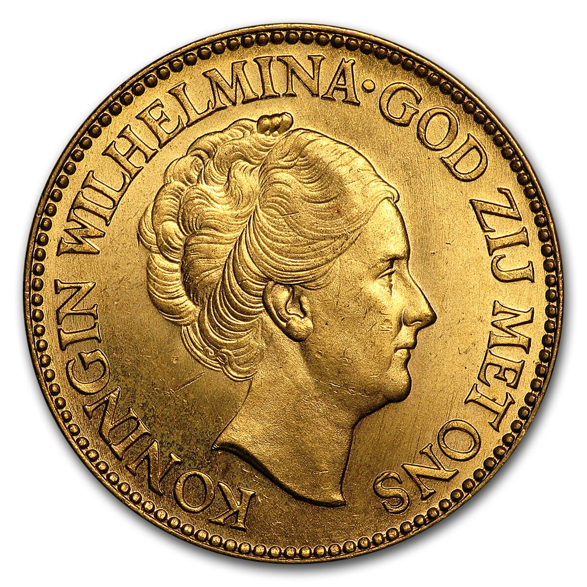 Netherlands Gold 10 Gulden (Random) AU