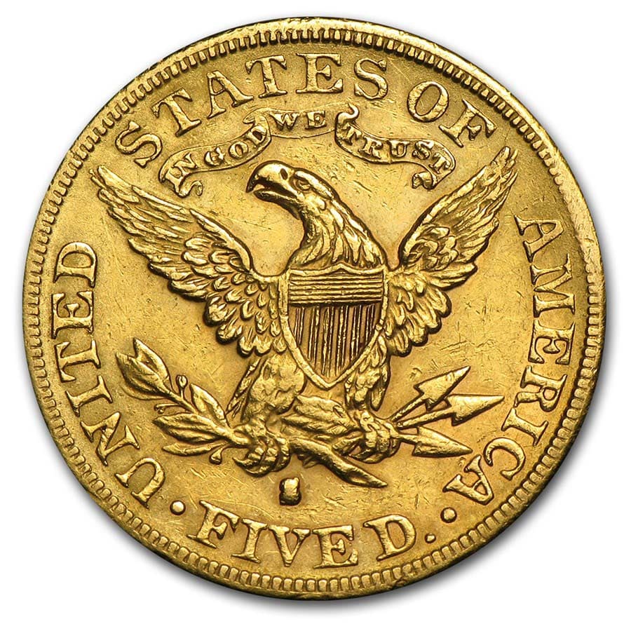 $5 Liberty Gold Half Eagle (Cleaned)