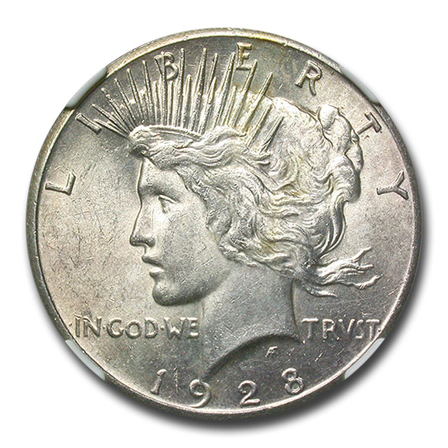 1928 Peace Dollar AU-58 NGC