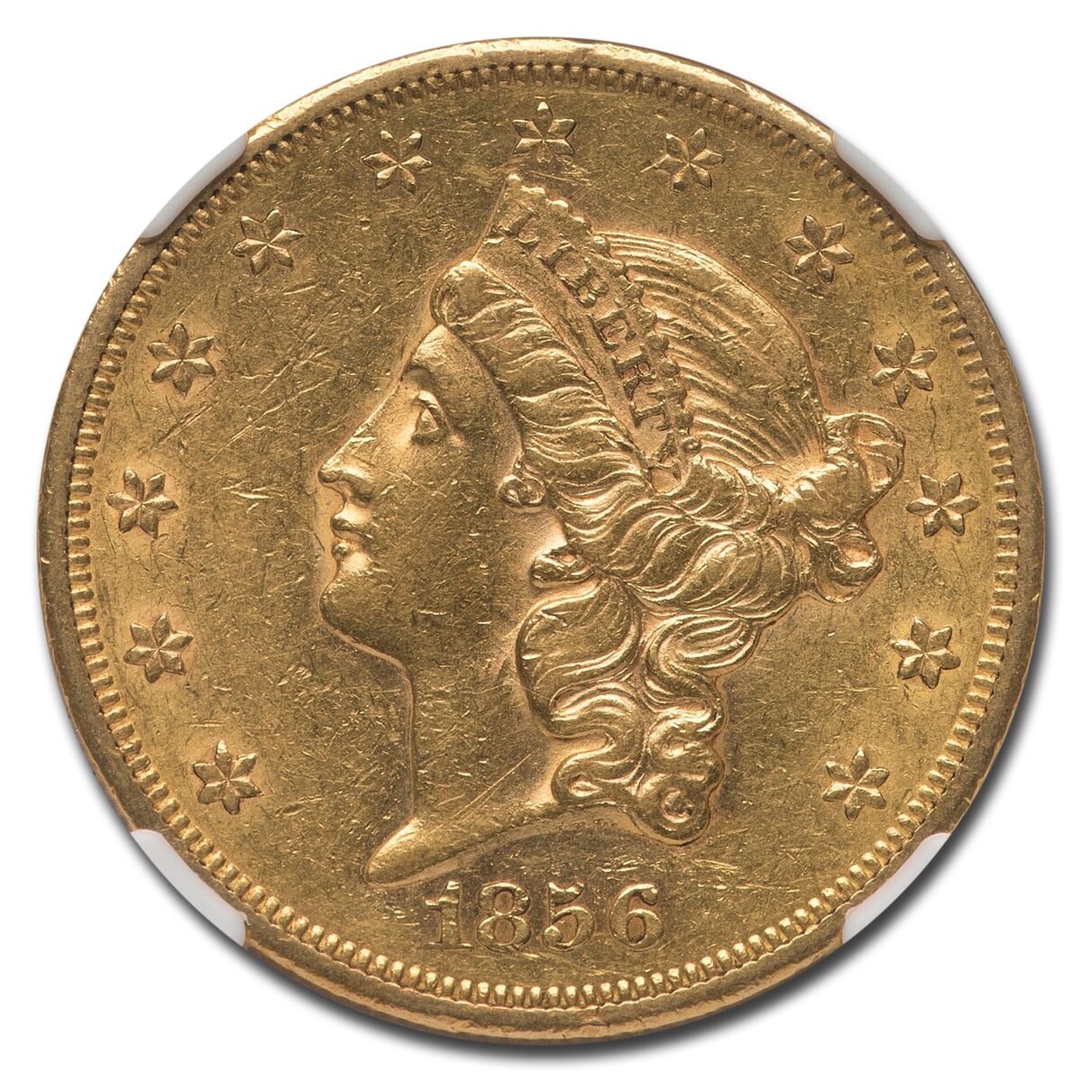 1856-S $20 Liberty Gold Double Eagle AU-55 NGC