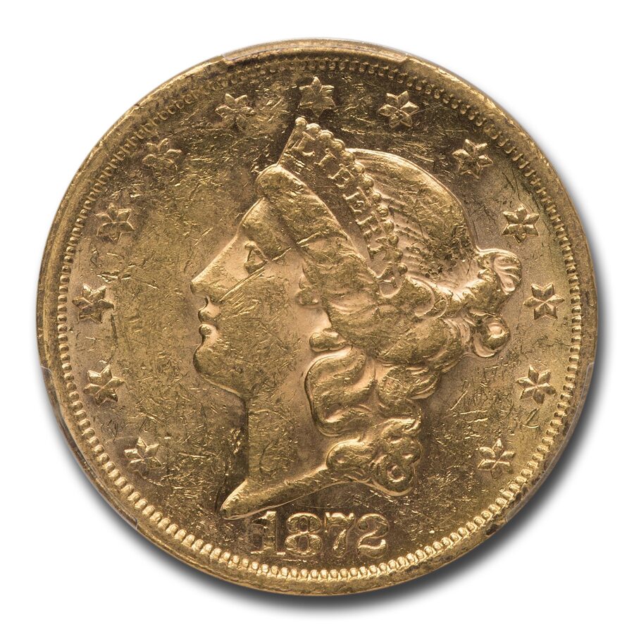1872-S $20 Liberty Gold Double Eagle AU-55 PCGS