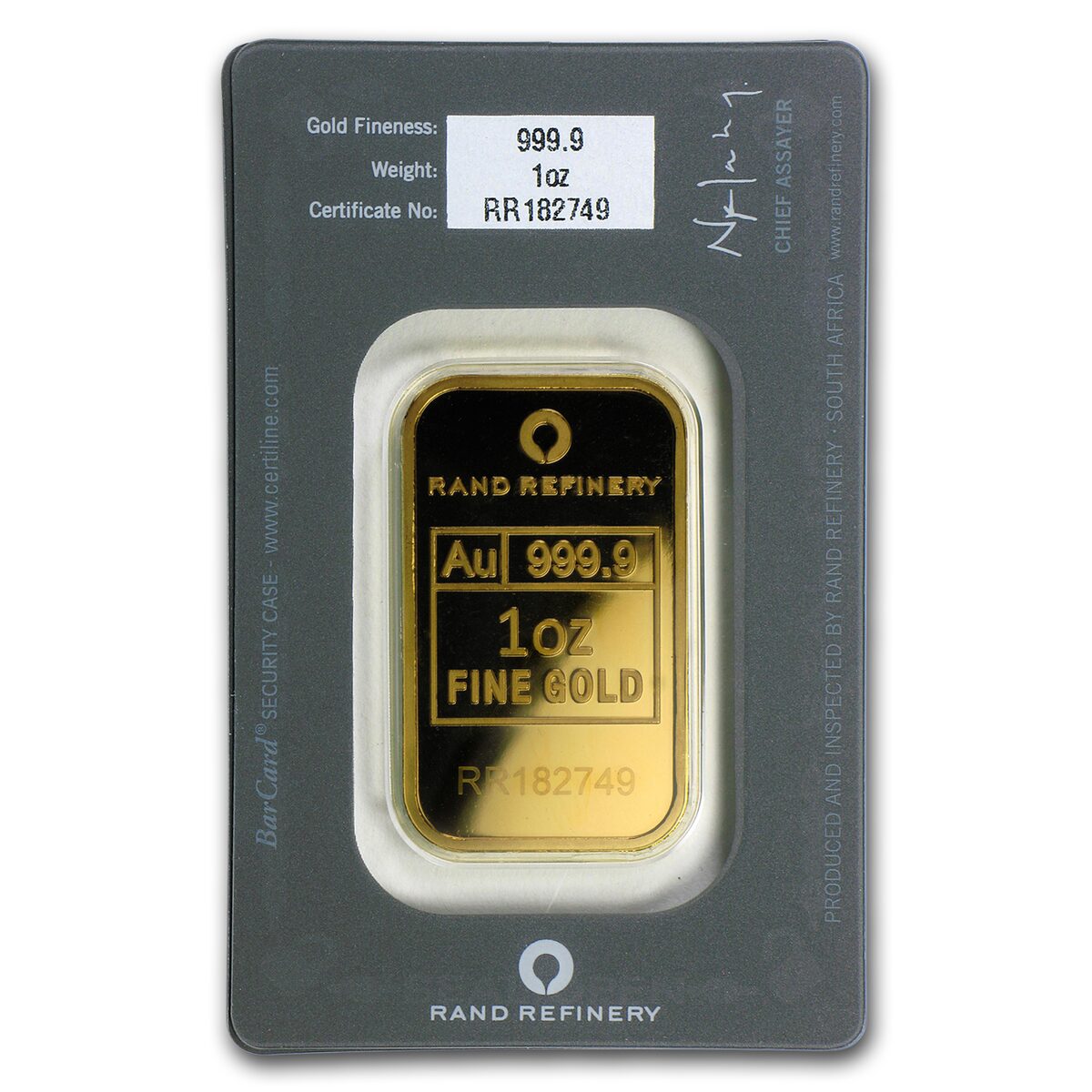 1 oz Gold Bar - Rand Elephant Mirage (In Assay)