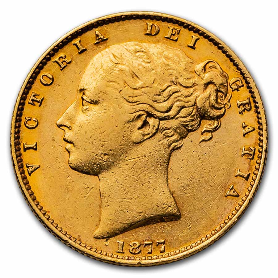 1871-1887-S Australia Gold Sovereign Young Victoria BU