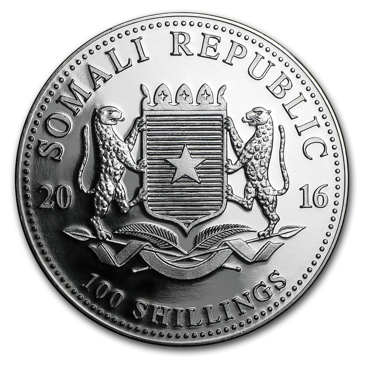 2016 Somalia 1 oz Silver Elephant BU