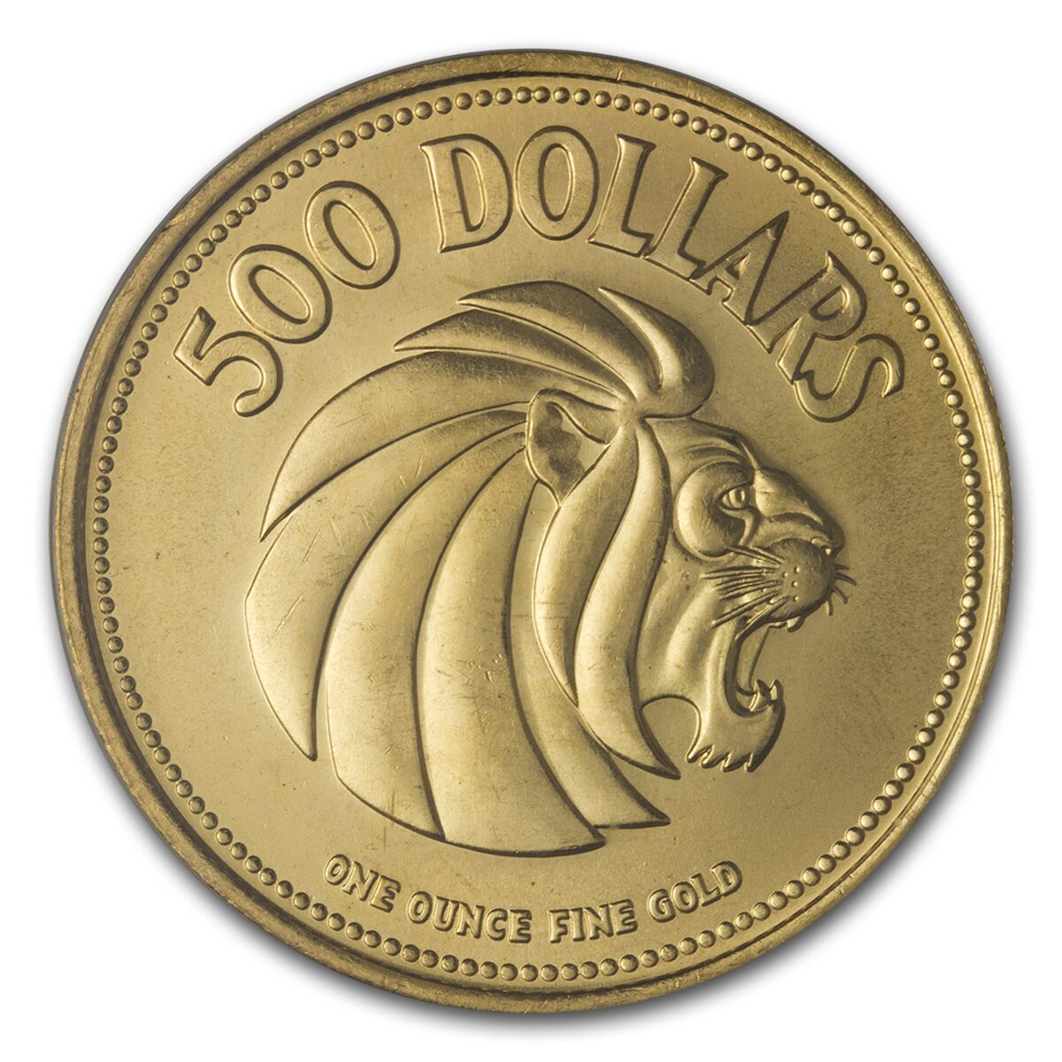 1975 Singapore 1 oz Gold $500 10th Anniv of Independence BU