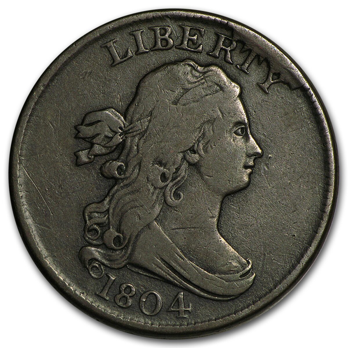 1804 Half Cent Crosslet 4 w/Stems VF