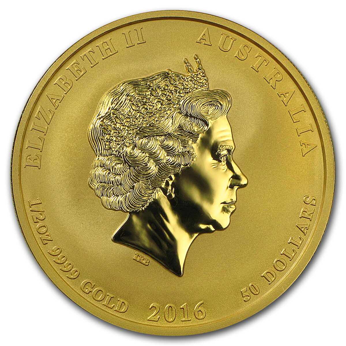 2016 Australia 1/2 oz Gold Lunar Monkey BU