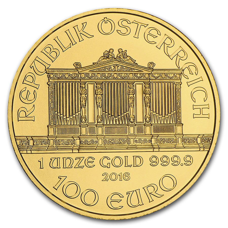 2016 Austria 1 oz Gold Philharmonic BU