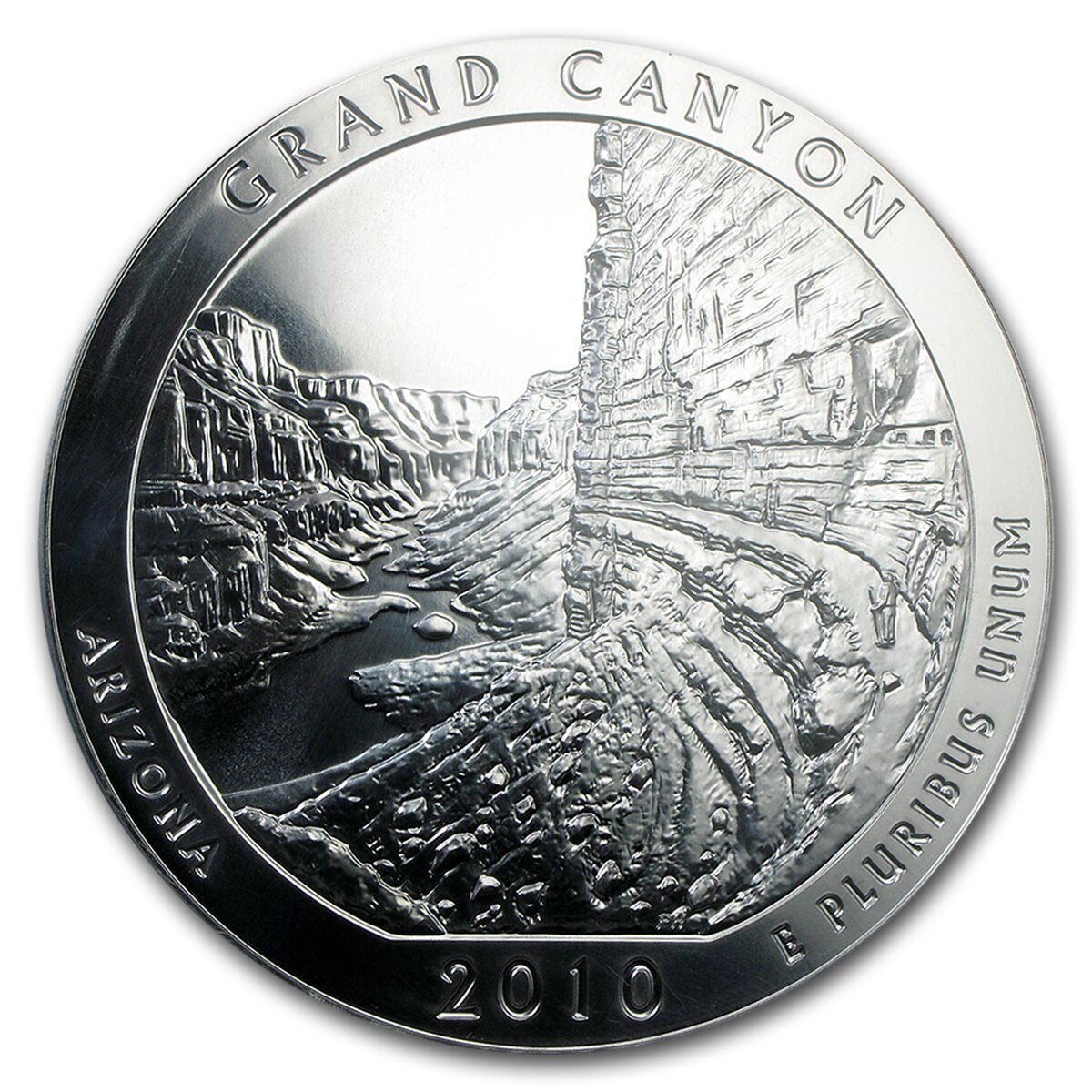 2010 5 oz Silver ATB Grand Canyon MS-69 PCGS (FirstStrike®)