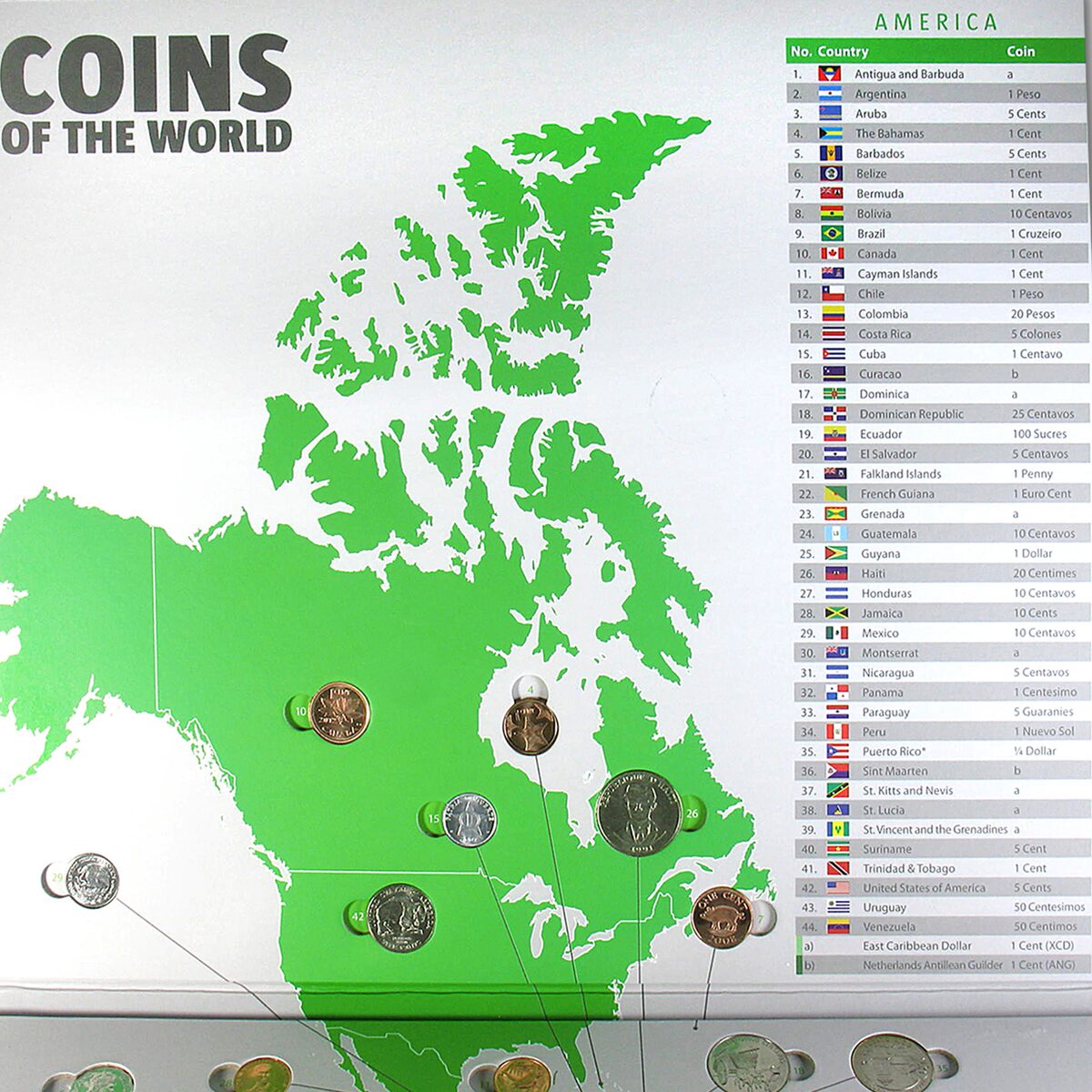 Coins of the World - America (35 coins)