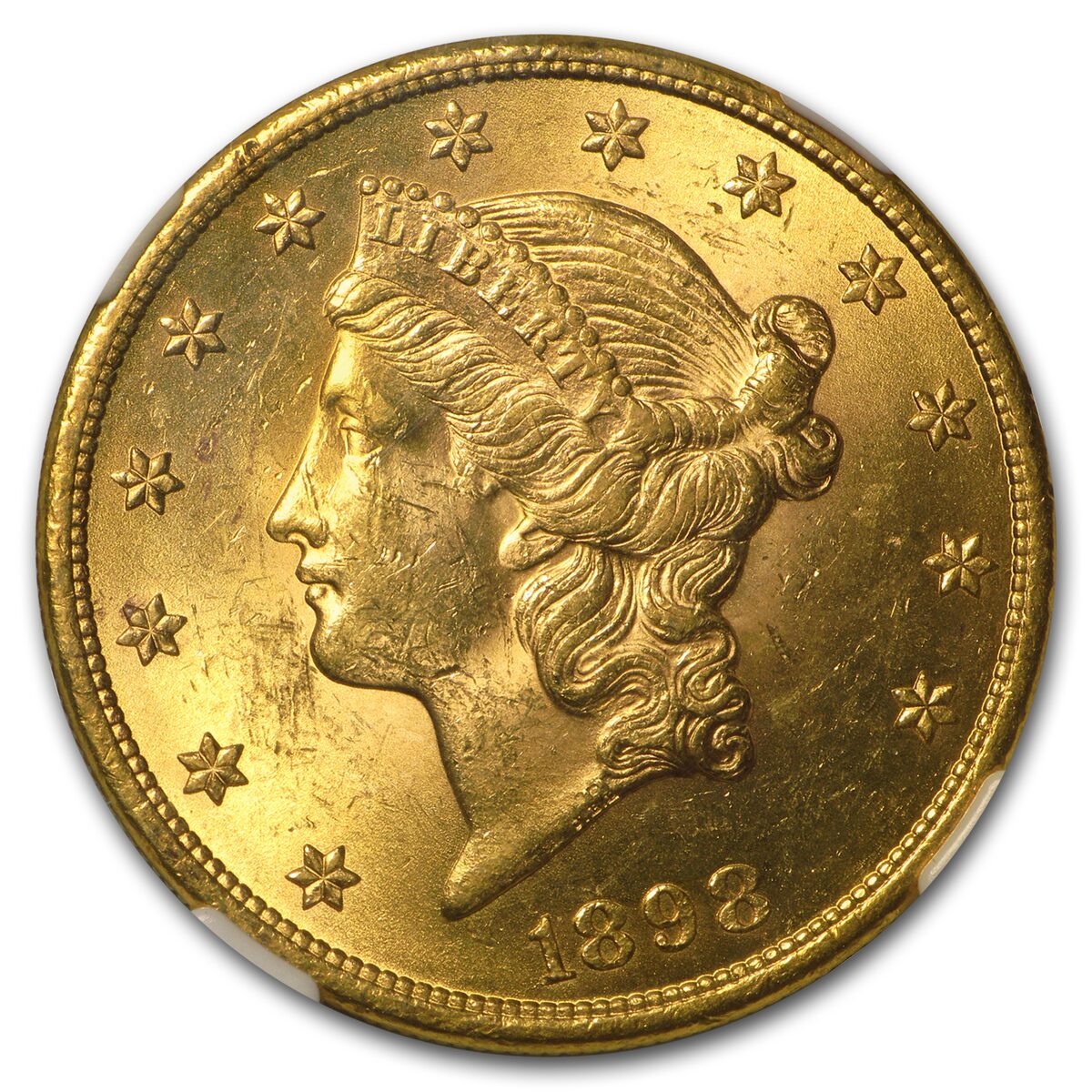 1898 $20 Liberty Gold Double Eagle MS-62 NGC