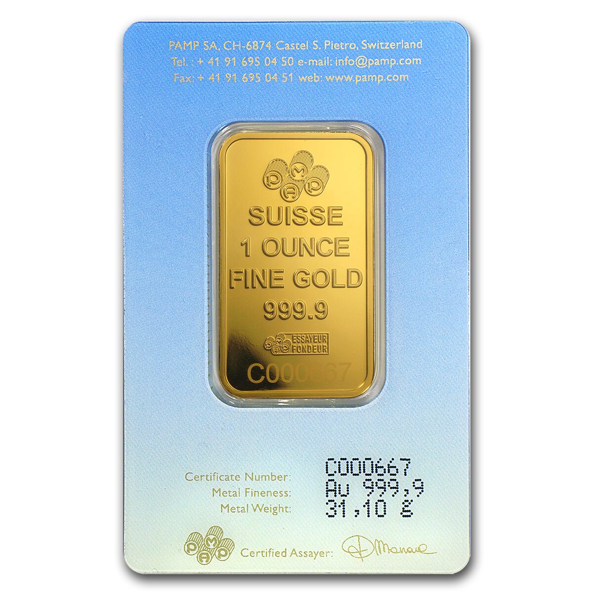 1 oz Gold Bar - PAMP Suisse Religious Series (Romanesque Cross)
