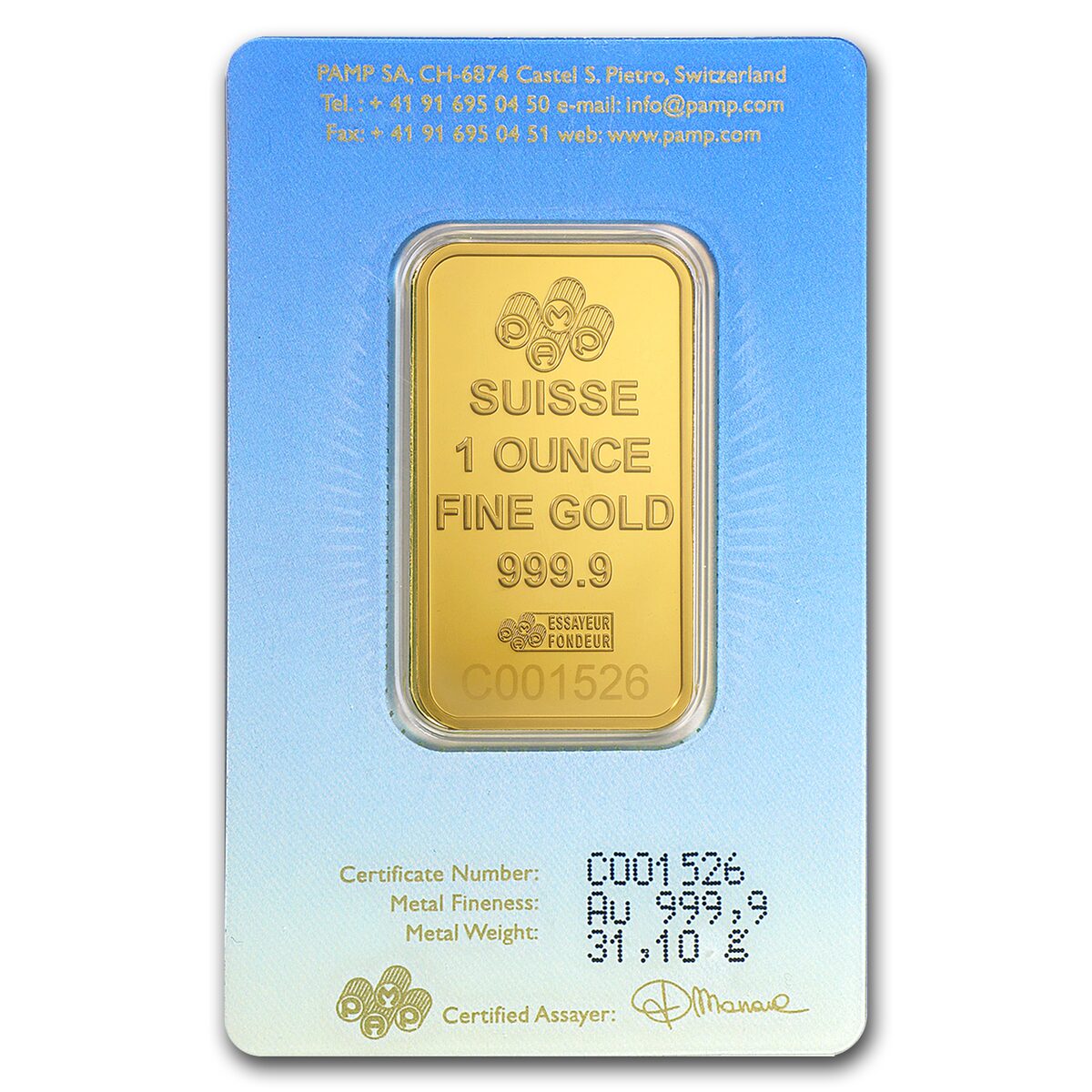 1 oz Gold Bar - PAMP Suisse Religious Series (Lakshmi)