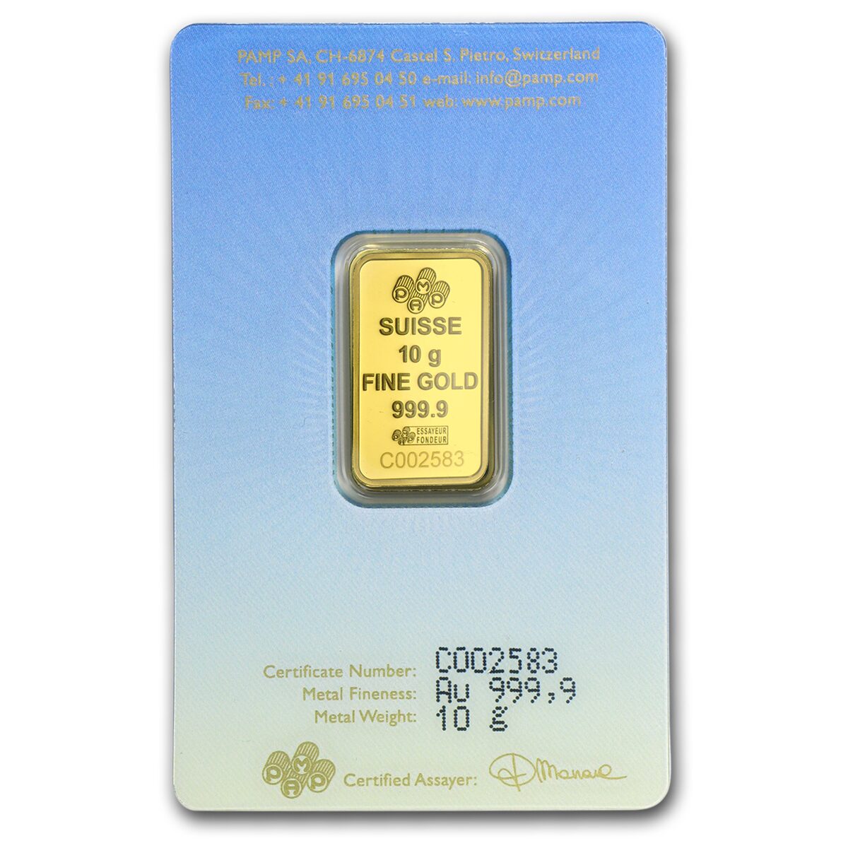 10 gram Gold Bar - PAMP Suisse Religious Series (Lakshmi)