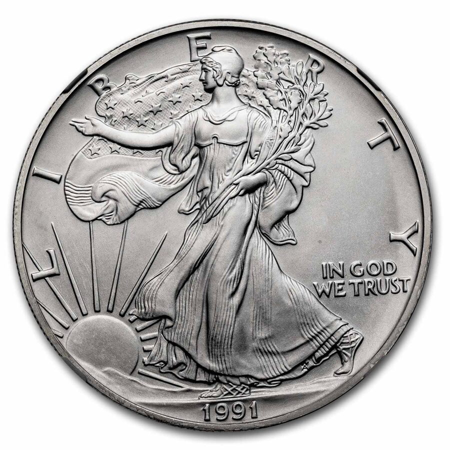 1991 American Silver Eagle MS-70 NGC