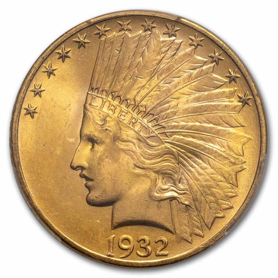 1932 $10 Indian Gold Eagle MS-64+ PCGS